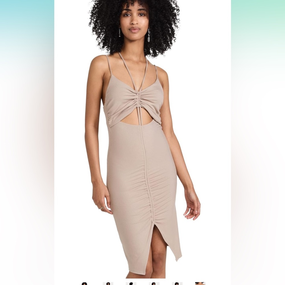 Steve Madden BB Dakota Elegant Beige Cut-Out Dress
